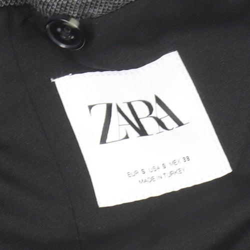 Zara Women's Grey Blazer - Size S Smart Single-Breasted