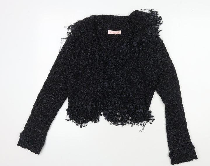 Tilt Women's Black Pullover Fringe Sweater Size 2