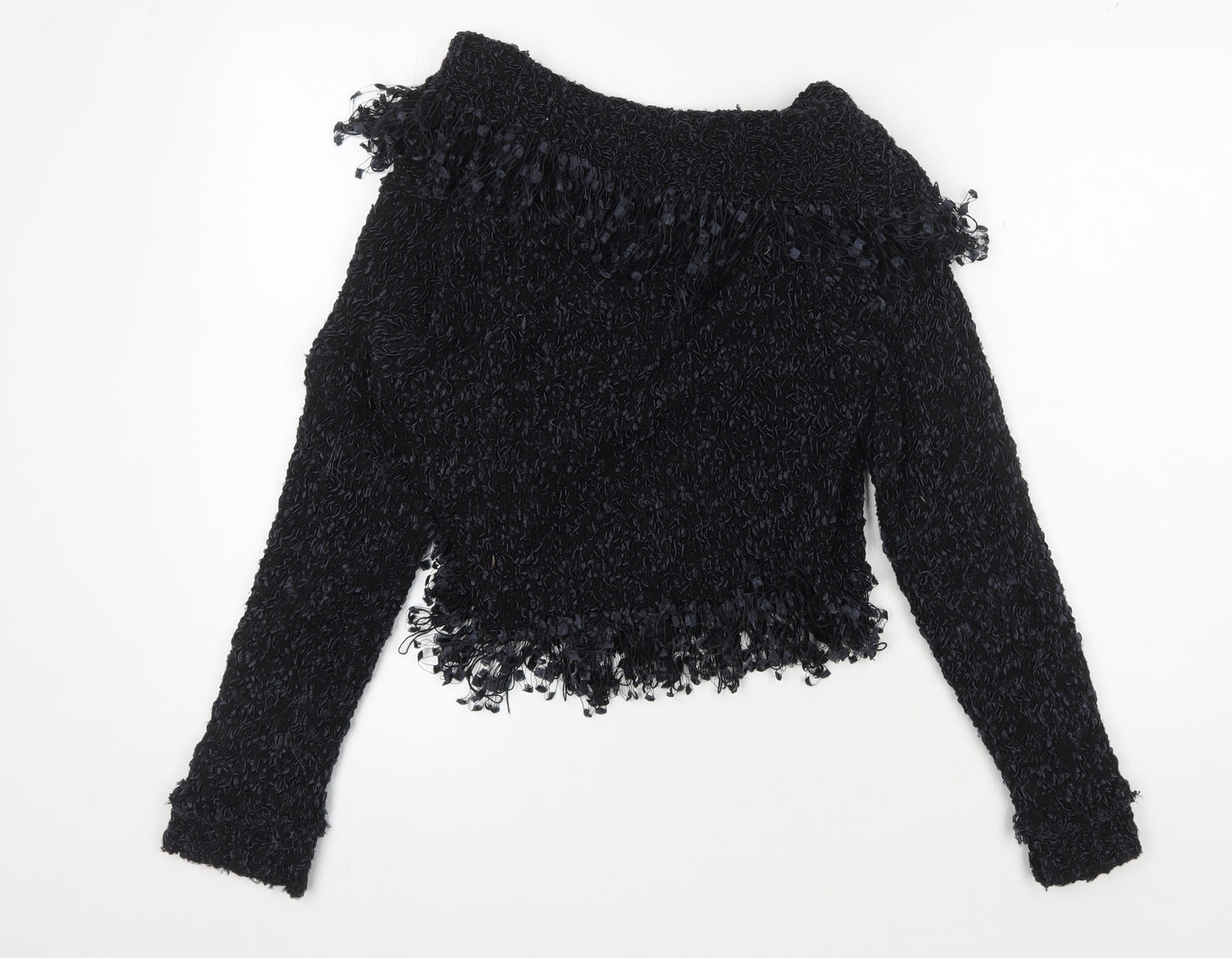 Tilt Women's Black Pullover Fringe Sweater Size 2