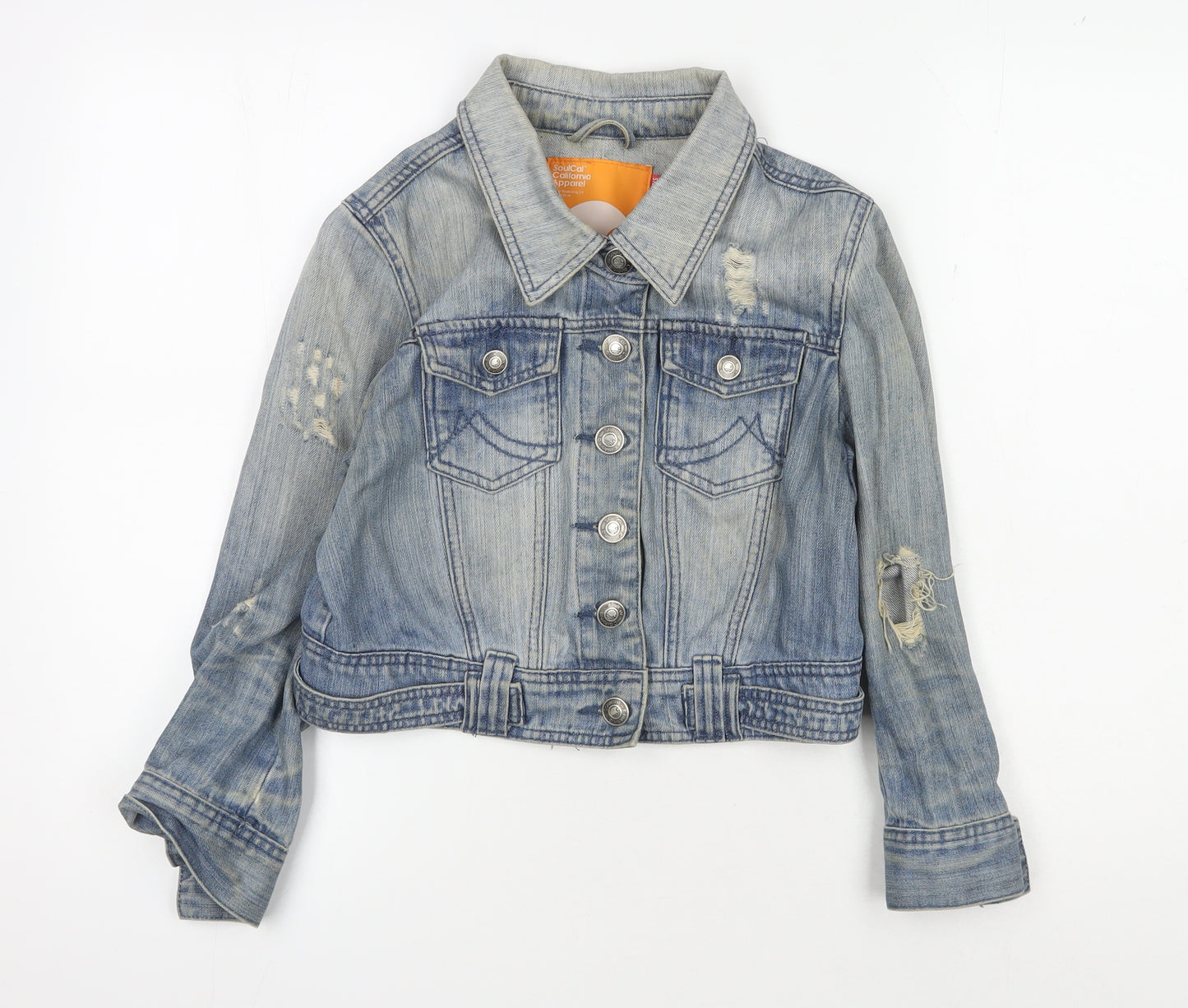 SoulCal Women's Blue Denim Jacket Size 12 Casual Chic