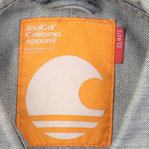 SoulCal Women's Blue Denim Jacket Size 12 Casual Chic