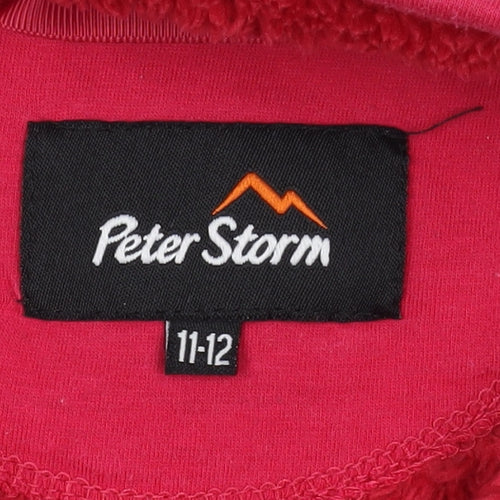 Peter Storm Girls Fleece Sweatshirt Red 11-12 Years 1/2 Zip