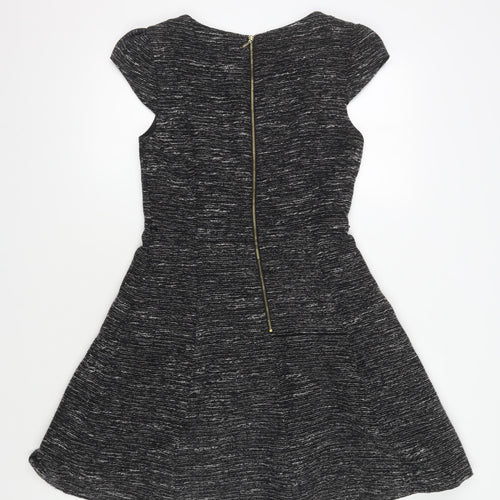 Oasis Women's Black Knit Dress Size 10 with Zip Accent