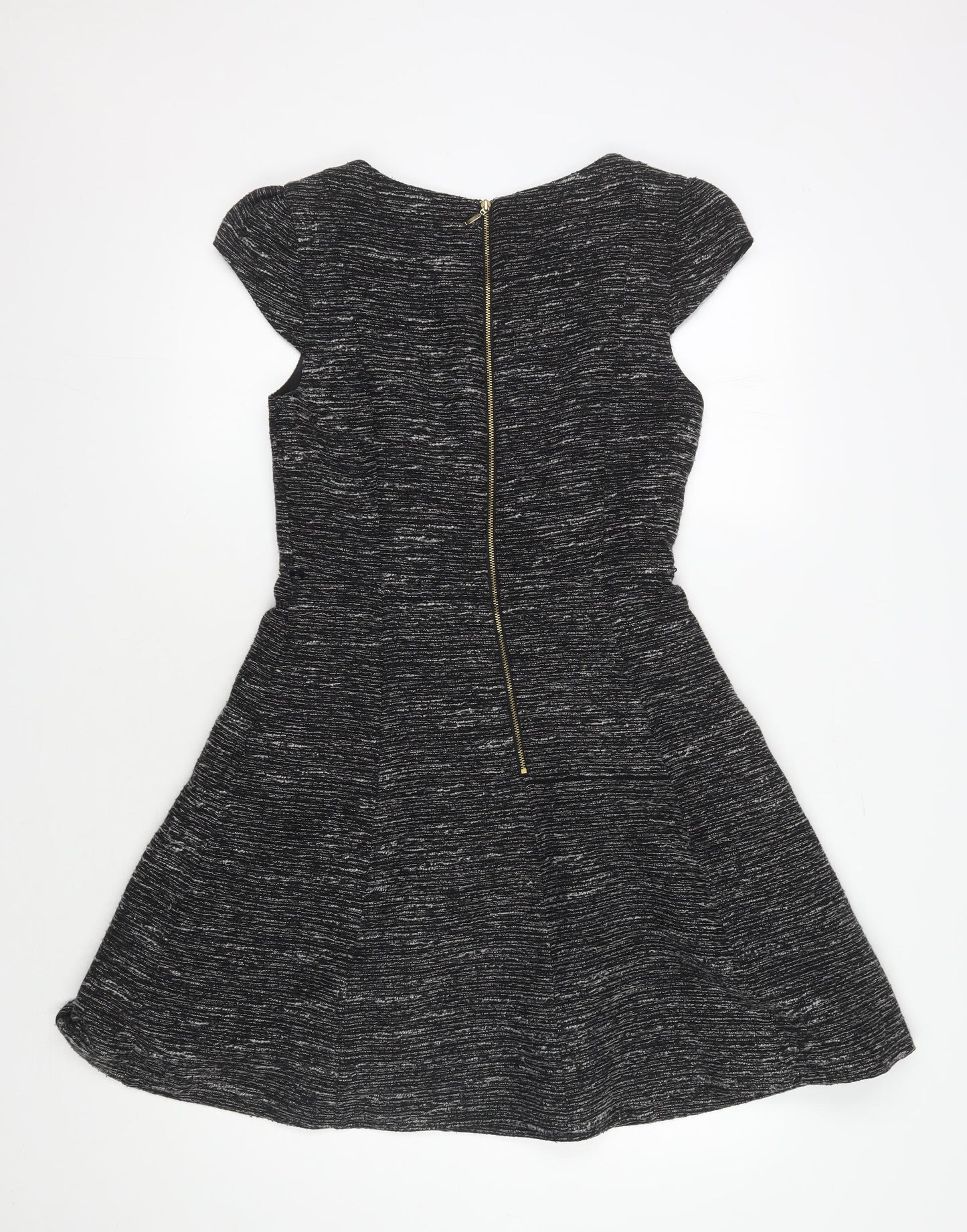 Oasis Women's Black Knit Dress Size 10 with Zip Accent