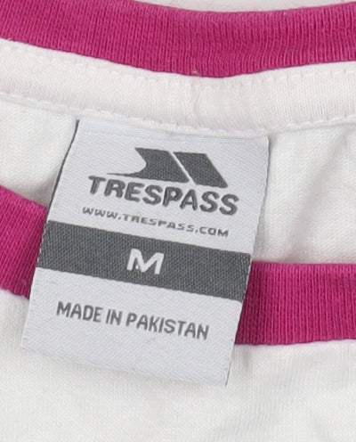 Trespass Women's White & Pink Raglan T-Shirt, M