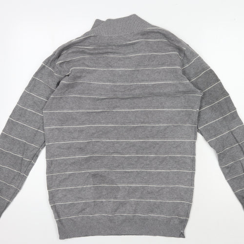 Reserve Men's Grey 3XL Knit Jumper with Half Zip