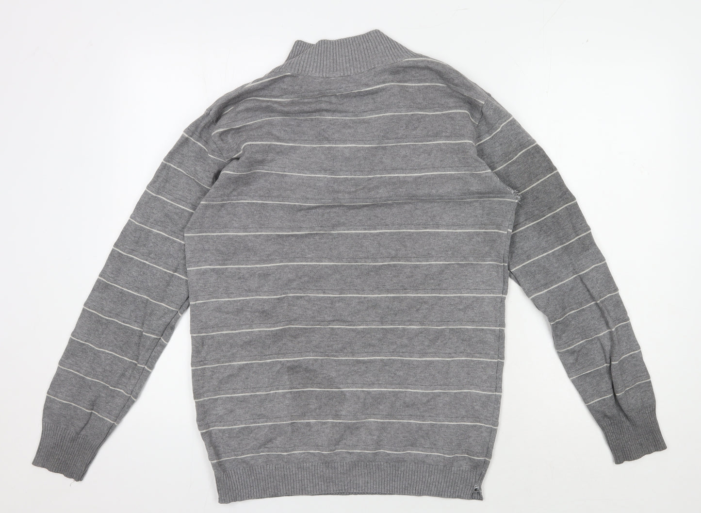 Reserve Men's Grey 3XL Knit Jumper with Half Zip