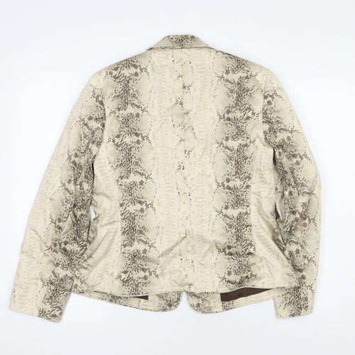 Focus 2000 Women's Beige Animal Print Blazer, Size 10