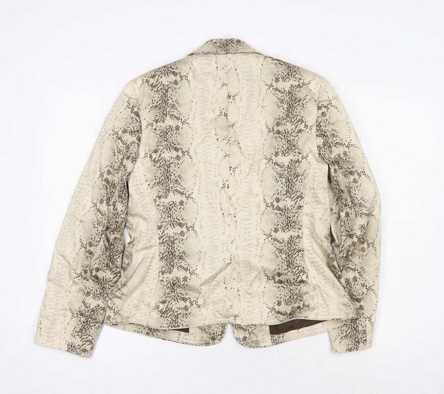 Focus 2000 Women's Beige Animal Print Blazer, Size 10