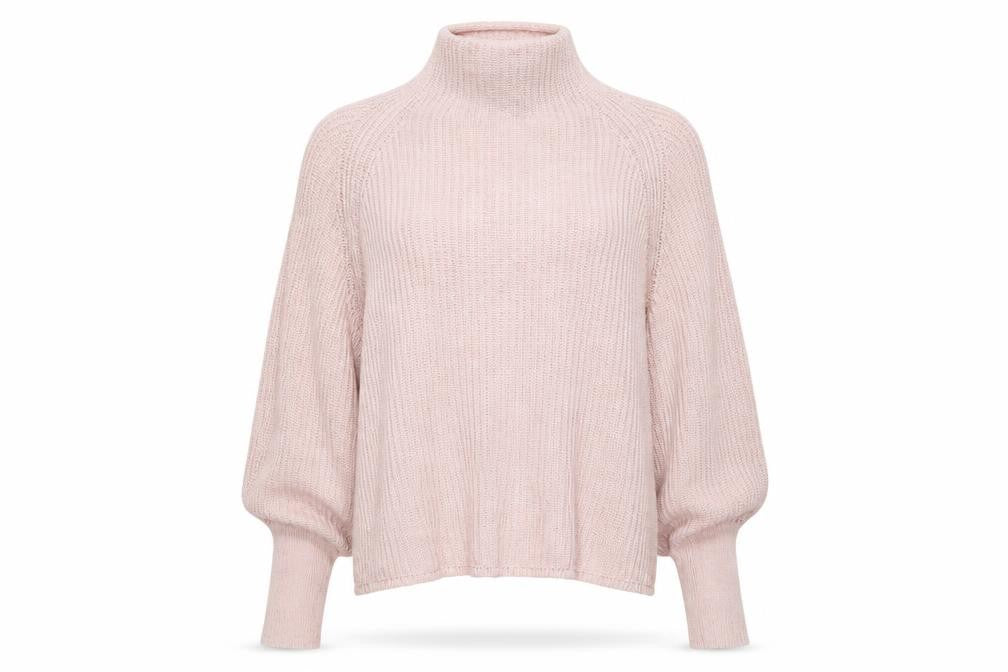 Front view of Mint Velvet Women's Pink XS Balloon Sleeve Pullover