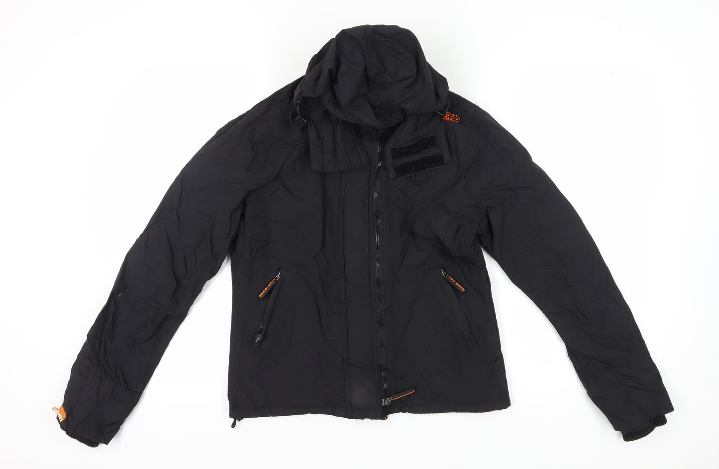 Superdry Men's Black Hooded Jacket L