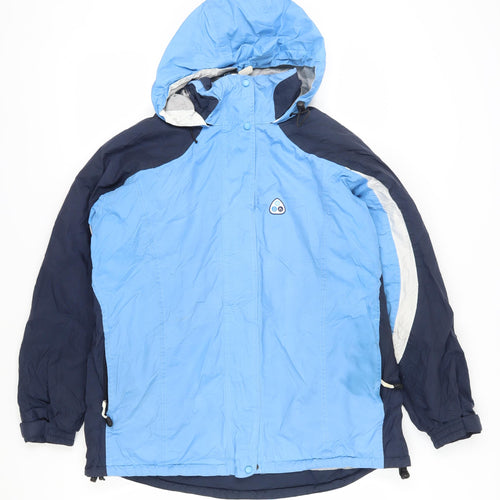 Scanda Women's Blue Ski Jacket Size 12 Winter Hooded Waterproof