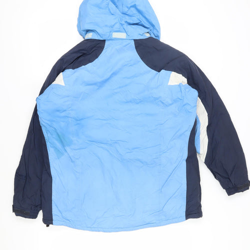 Scanda Women's Blue Ski Jacket Size 12 Winter Hooded Waterproof