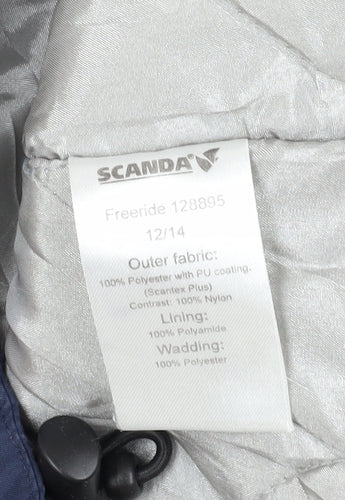 Scanda Women's Blue Ski Jacket Size 12 Winter Hooded Waterproof