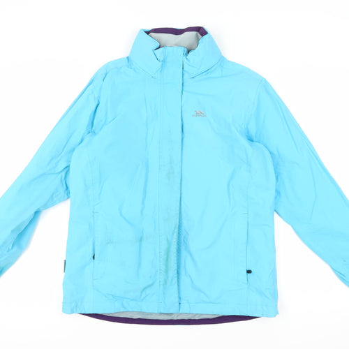 Trespass Women's Blue Rain Coat Jacket L - Waterproof & Windproof