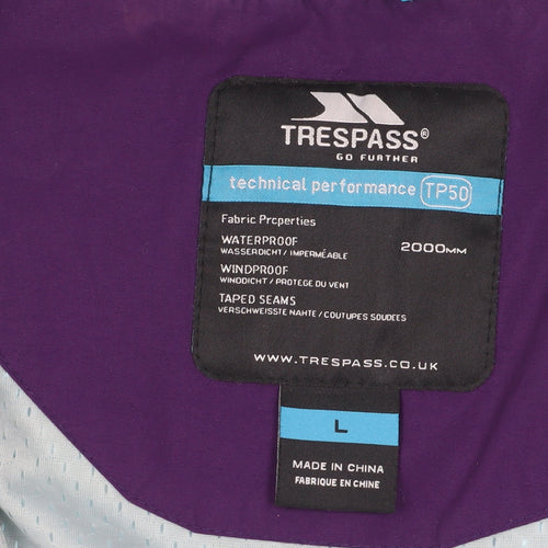 Trespass Women's Blue Rain Coat Jacket L - Waterproof & Windproof