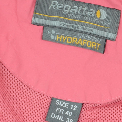 Regatta Women's Pink Waterproof Rain Jacket Size 12