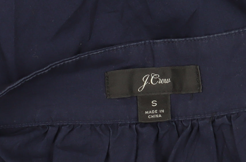J.Crew Women's Blue Cotton Blouse, S, Button Accents
