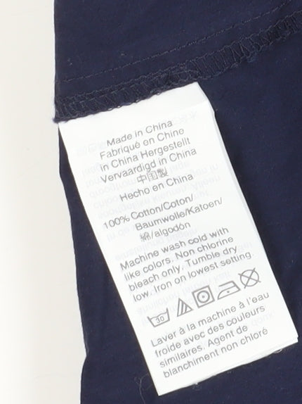 J.Crew Women's Blue Cotton Blouse, S, Button Accents