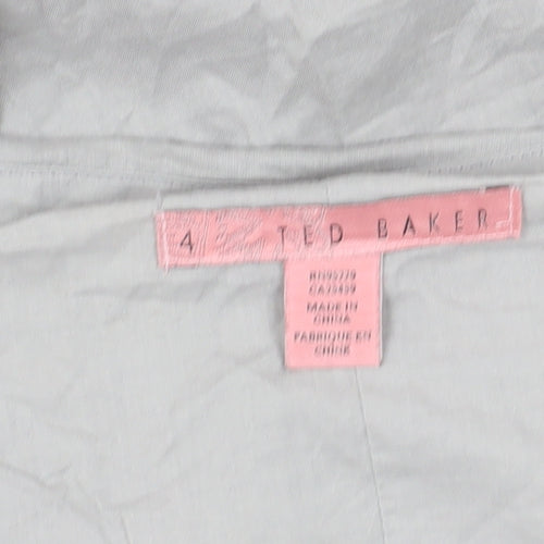 Ted Baker Women's Grey A-Line Skirt, Size 4, Embroidered