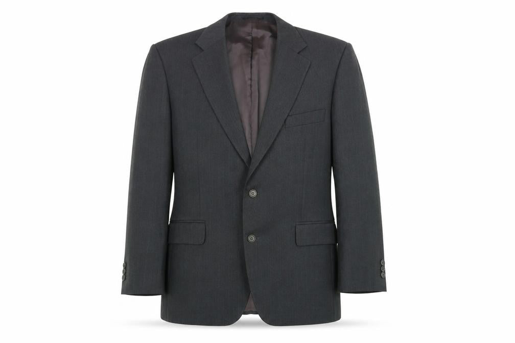 Front view of Magee Men's Grey Wool Blazer 42R Classic Formal
