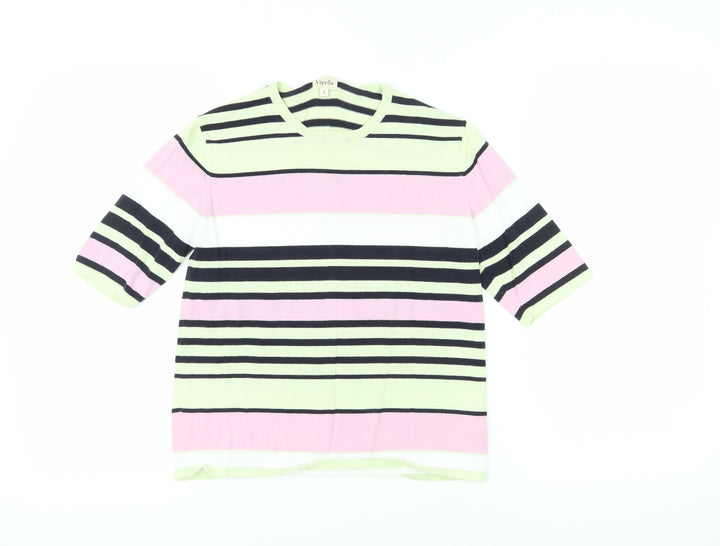 Viyella Women's Multicoloured Striped T-Shirt, S, Cotton