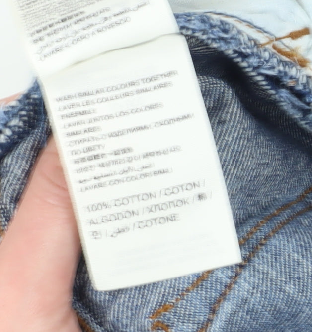 Superdry Women's Blue Boyfriend Denim Shorts, L