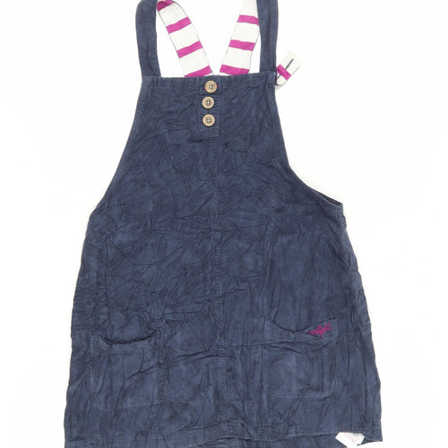 Weird Fish Women's Blue Dungaree Dress, Size 4