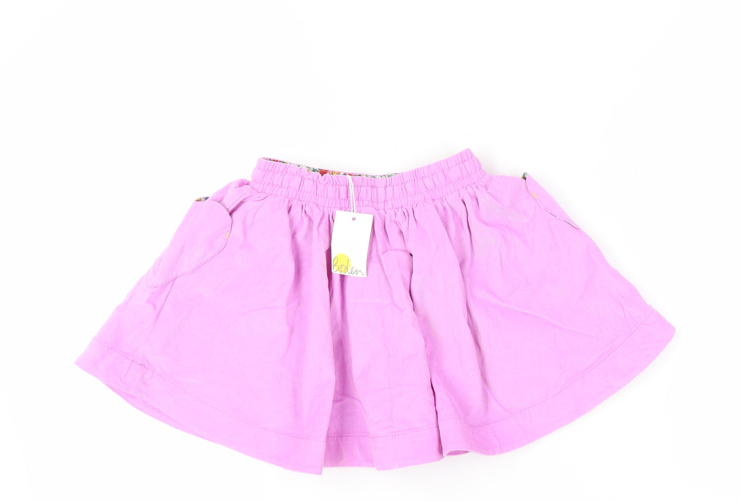 Mini Boden Girls Pink A-Line Skirt 5-6 Years Cotton Drawstring