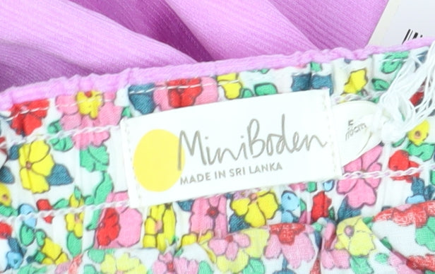 Mini Boden Girls Pink A-Line Skirt 5-6 Years Cotton Drawstring
