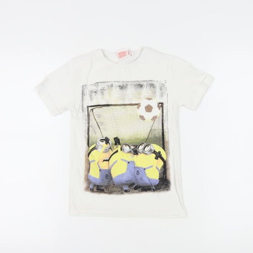 Despicable Me 2 Girls White Minions T-Shirt, Size 7-8