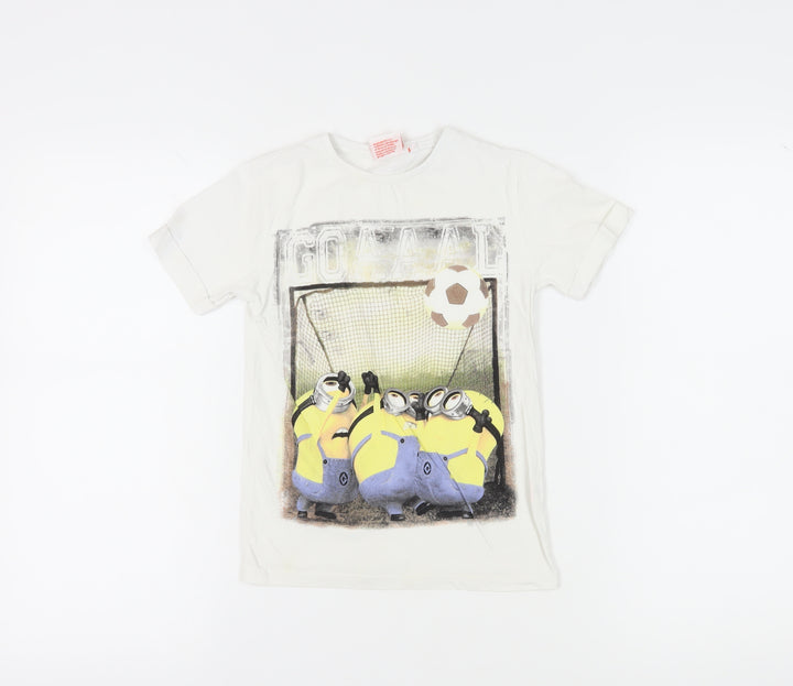 Despicable Me 2 Girls White Minions T-Shirt, Size 7-8