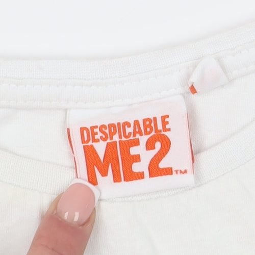 Despicable Me 2 Girls White Minions T-Shirt, Size 7-8