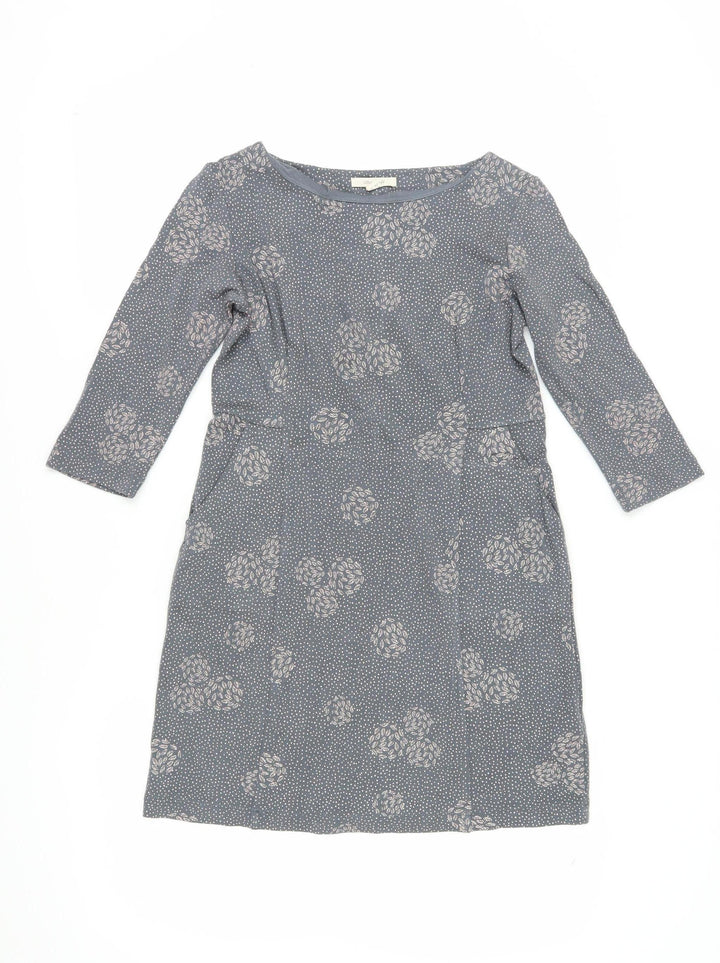 White Stuff Women's Grey Floral Sheath Dress Size 10