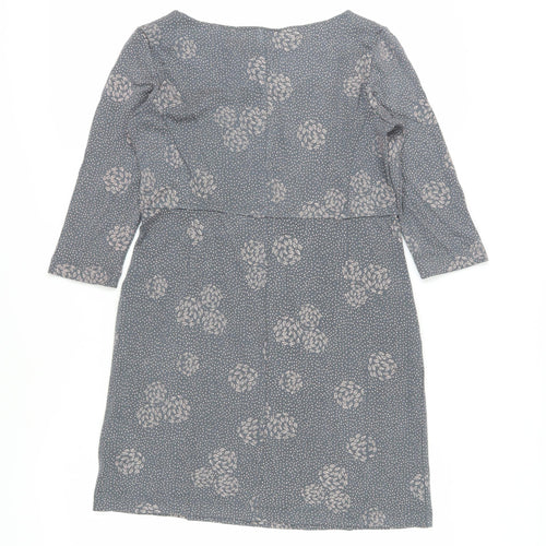 White Stuff Women's Grey Floral Sheath Dress Size 10