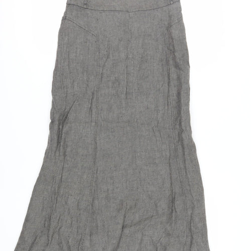 Laura Ashley Women's Grey Linen Midi Pencil Skirt - Sz S