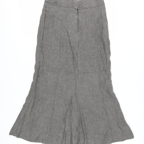 Laura Ashley Women's Grey Linen Midi Pencil Skirt - Sz S