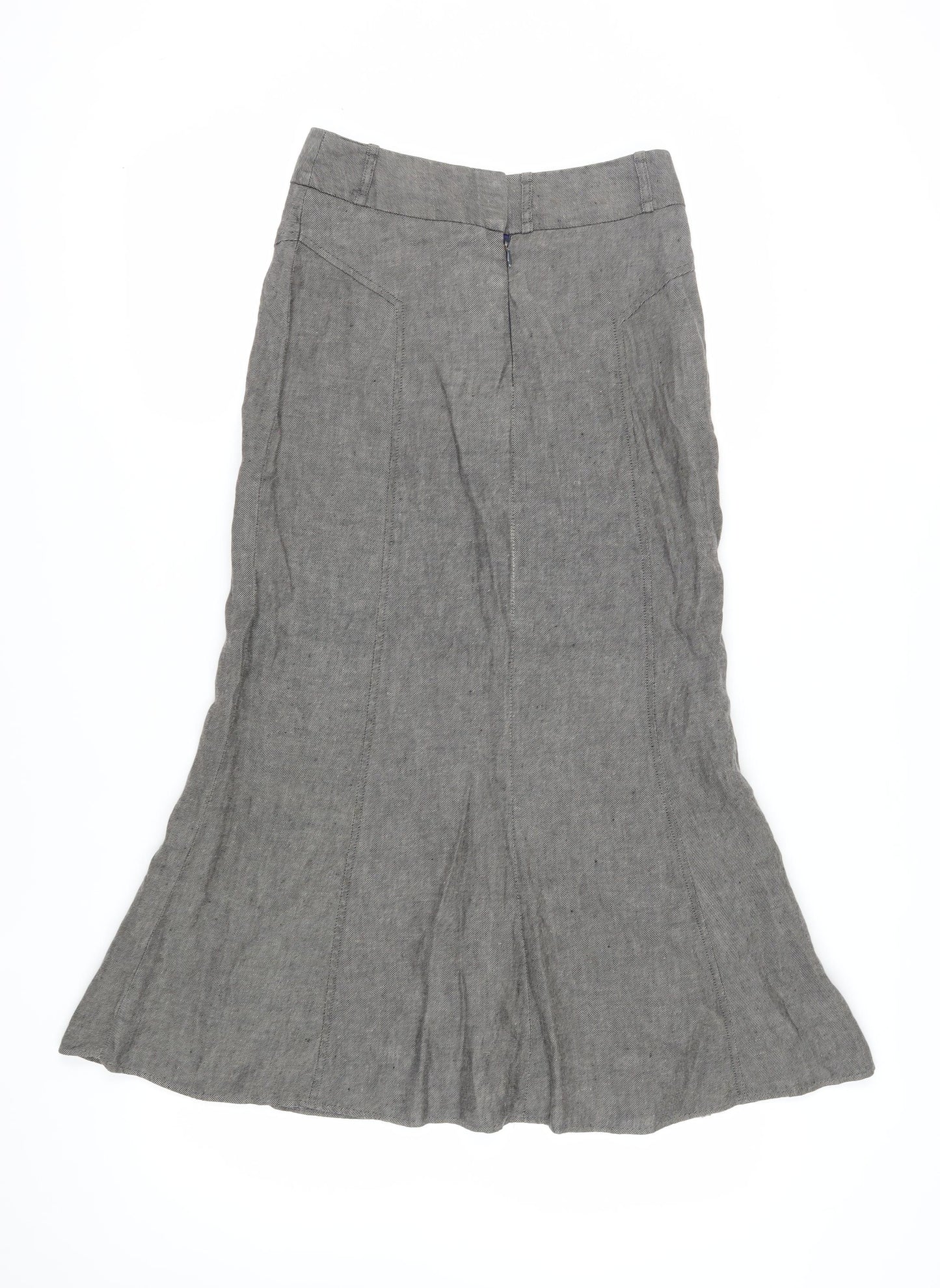 Laura Ashley Women's Grey Linen Midi Pencil Skirt - Sz S