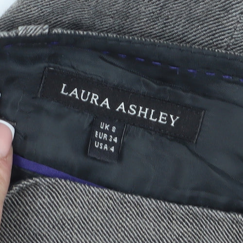 Laura Ashley Women's Grey Linen Midi Pencil Skirt - Sz S