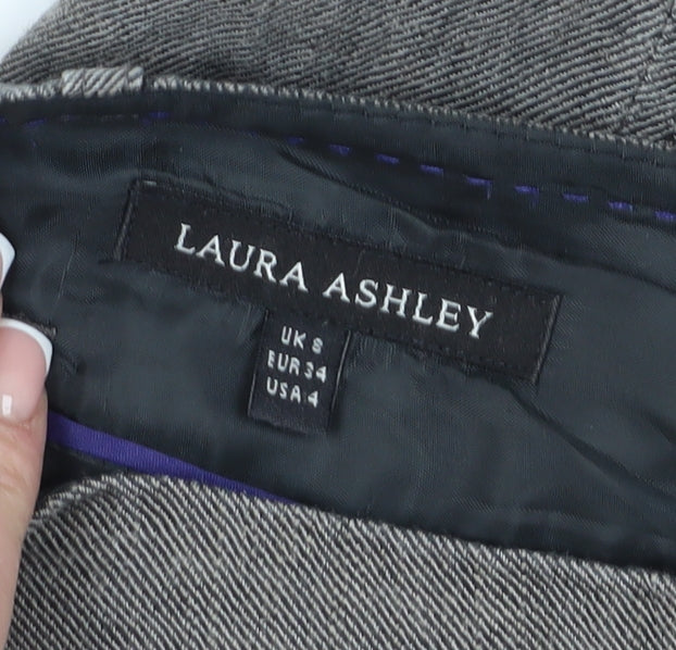 Laura Ashley Women's Grey Linen Midi Pencil Skirt - Sz S
