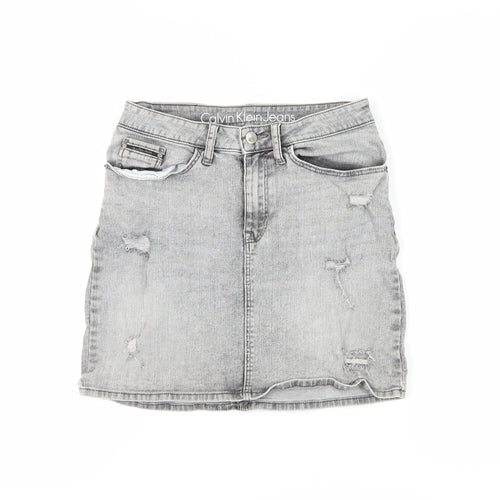 Calvin Klein Women's Grey Denim Skirt Size 10