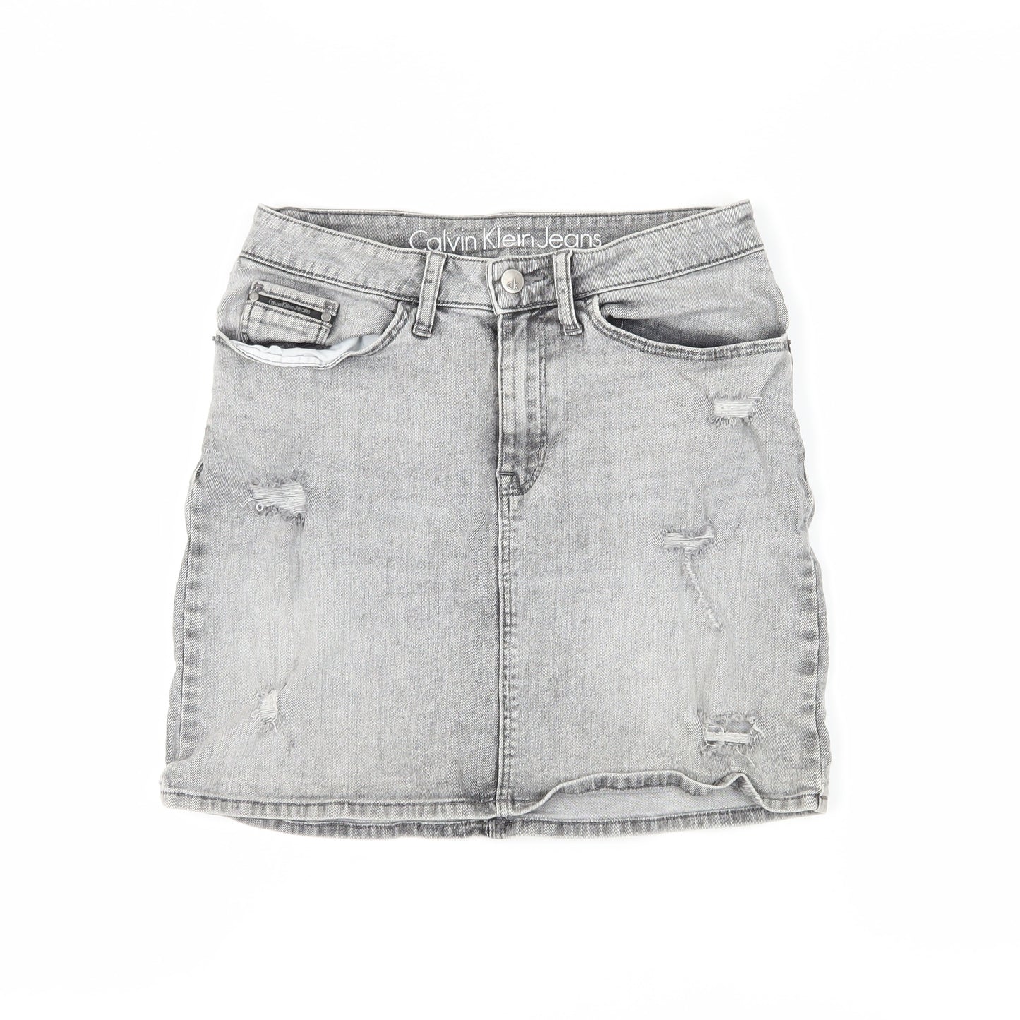 Calvin Klein Women's Grey Denim Skirt Size 10