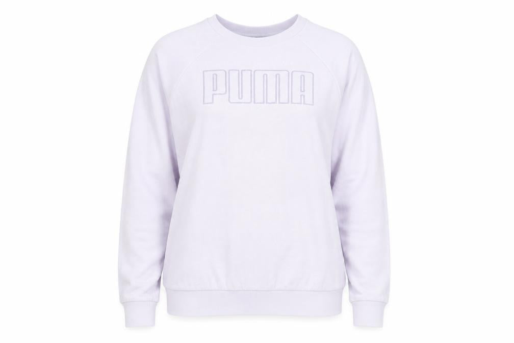 Front view of Puma Women’s White Pullover Sweatshirt, size UK 8