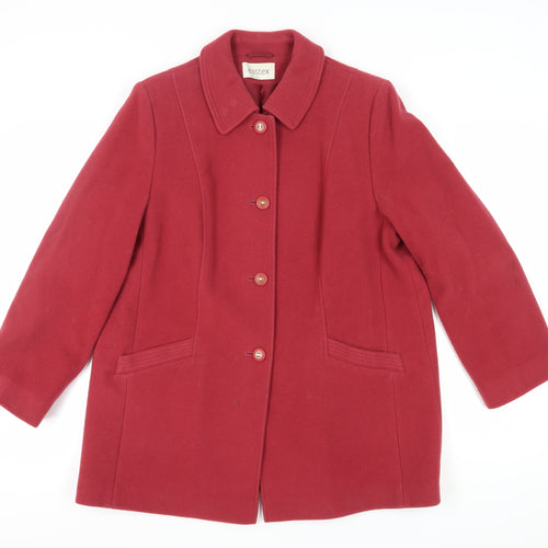 Eastex Women's Red Wool Mid-Length Coat, Size 12