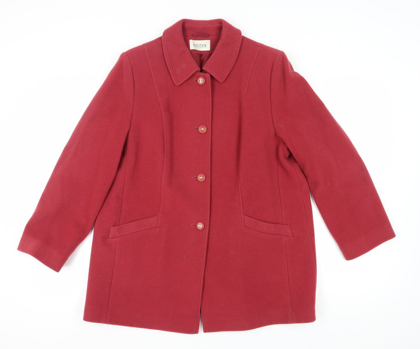 Eastex Women's Red Wool Mid-Length Coat, Size 12