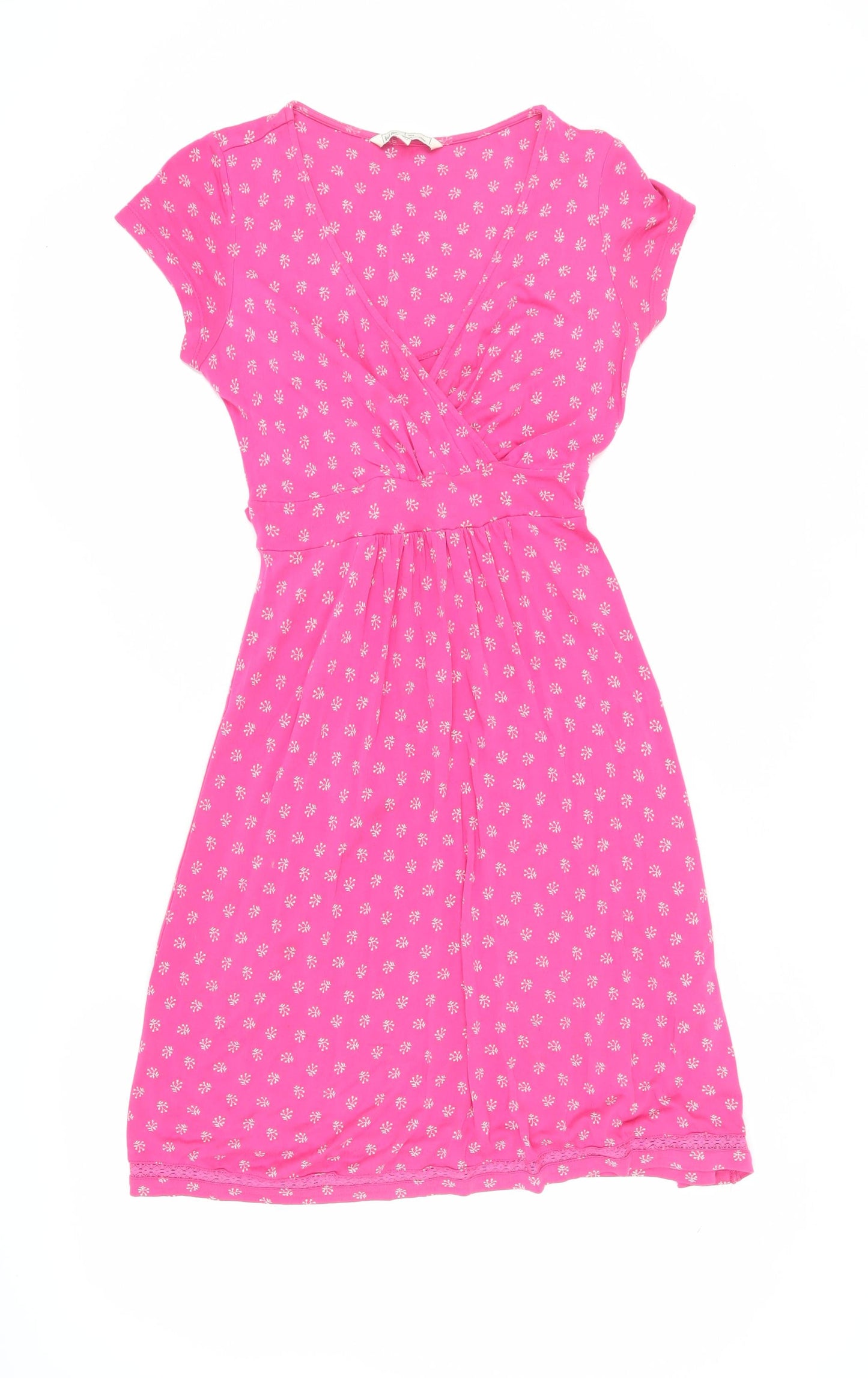 Fat Face Women's Pink Floral Wrap Dress - Size 10