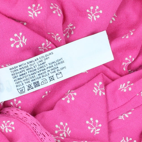 Fat Face Women's Pink Floral Wrap Dress - Size 10