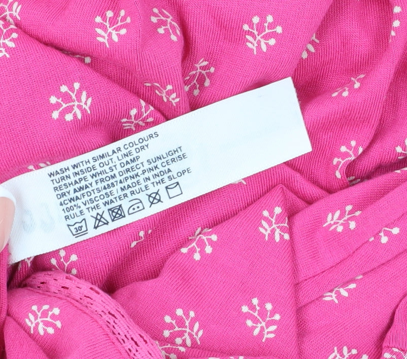 Fat Face Women's Pink Floral Wrap Dress - Size 10