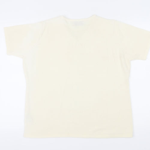 Honor Millburn Women's Ivory V-Neck Pullover Jumper XL