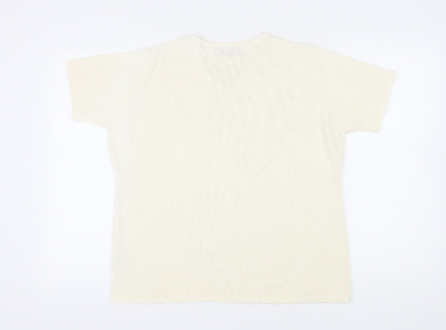 Honor Millburn Women's Ivory V-Neck Pullover Jumper XL